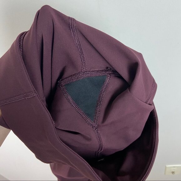 Lululemon All Meshed Up 7/8 Tight Bordeaux Drama Size 2 High Rise Stretch Pants - Picture 11 of 12
